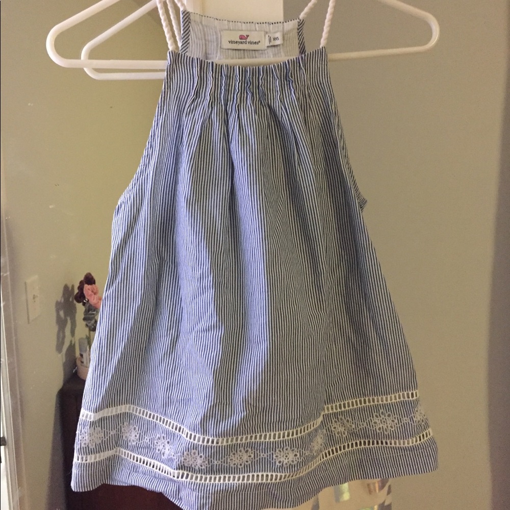 Blue Striped Women's Tank Top